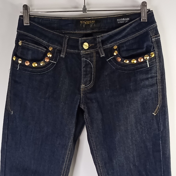 Rocawear Hannah Skinny Low Rise Blue Jeans Size 3 - Picture 6 of 16
